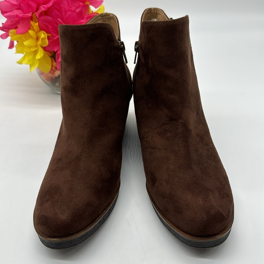 Aerosoles Brown Suede Wedge Ankle Boots Size 12 MCA6421K - Picture 2 of 7